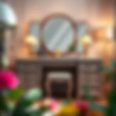 Customized 36 inch vanity desk with unique features