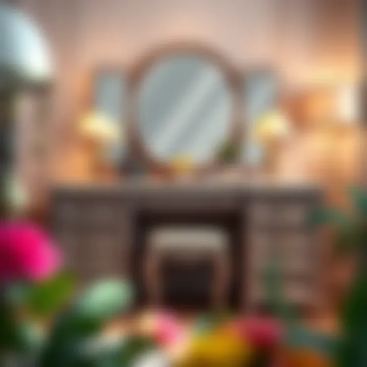 Customized 36 inch vanity desk with unique features