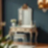 Elegant 36 inch vanity desk with stylish mirror