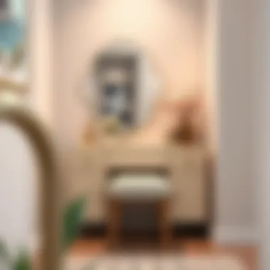 Space-efficient 36 inch vanity desk in small room