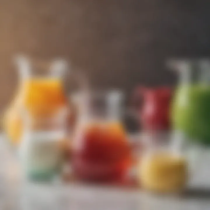 Various styles of glass creamer pitchers displayed together