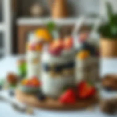 Aesthetic Overnight Oats Arrangement Aesthetic display of overnight oats with fresh ingredients