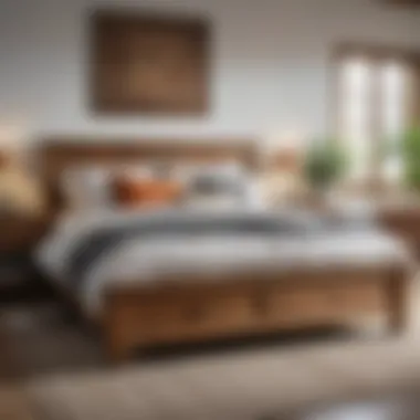 Cozy Rustic Style King Size Bed Cozy king size bed with a rustic wooden bench