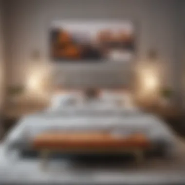 Modern Bedroom with King Size Bed Modern bedroom showcasing a king size bed and contemporary bench