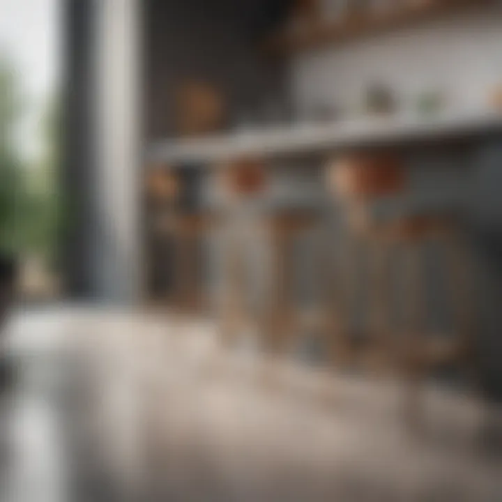 Elegant stools complementing a contemporary kitchen