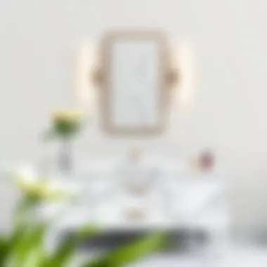 Stylish marble vanity set showcasing intricate veining