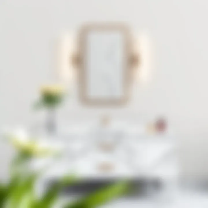 Stylish marble vanity set showcasing intricate veining