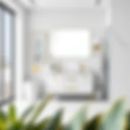 Sleek marble vanity set in a modern bathroom