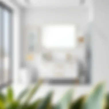 Sleek marble vanity set in a modern bathroom