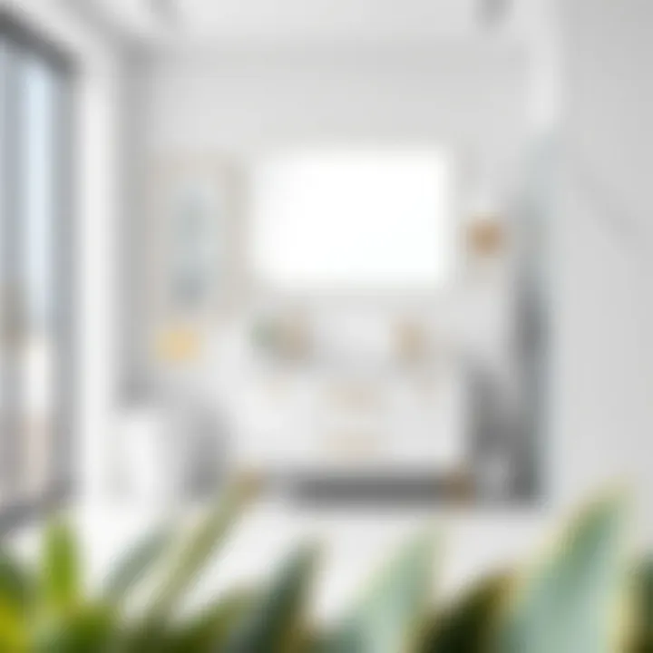 Sleek marble vanity set in a modern bathroom