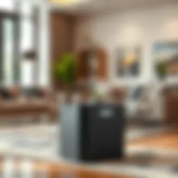 Elegant Mdesign storage bin with lid in modern living room