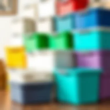 Aesthetic Versatility of MDesign Bins Variety of MDesign plastic storage bins showcasing color options