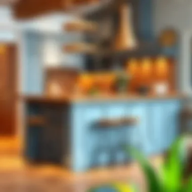 Elegant Copper Top Kitchen Island Elegant copper top kitchen island with stools