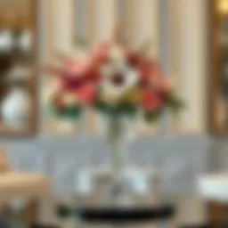 Elegant acrylic clear flower stand centerpiece with floral arrangement