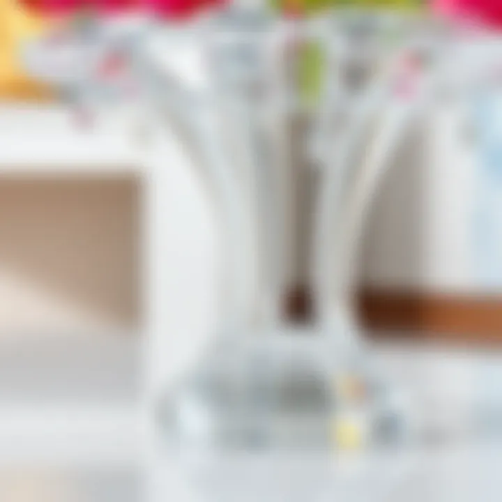 Close-up of the design details of an acrylic flower stand