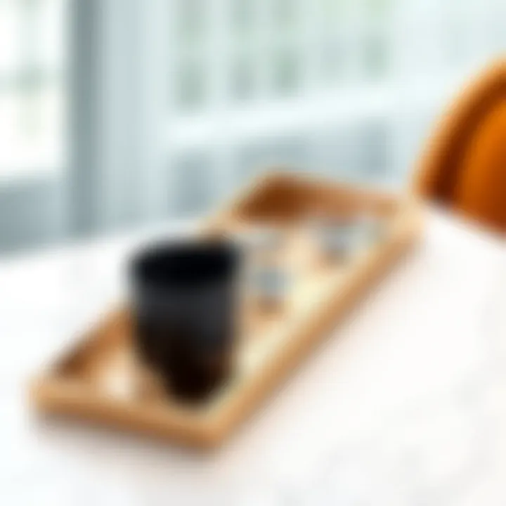 Elegant narrow utensil tray with multiple compartments