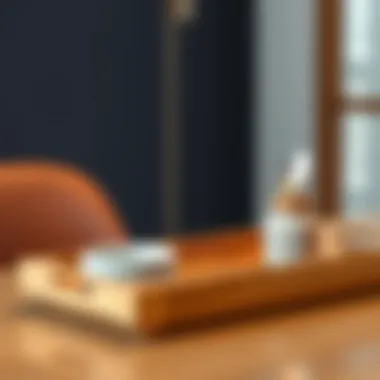 Stylish narrow utensil tray made from sustainable materials