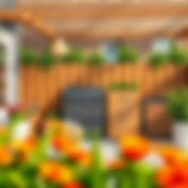 Organized Outdoor Space with Storage Boxes Organized outdoor space showcasing multiple storage boxes