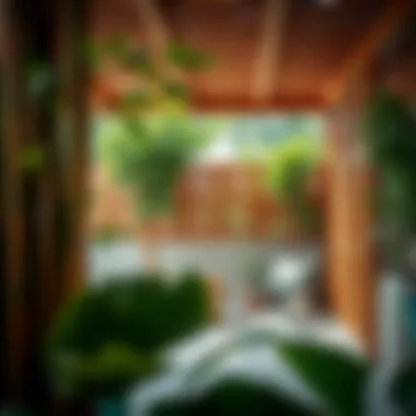 Stylish Bamboo Fence for an Intimate Outdoor Atmosphere Stylish bamboo fence creating an intimate outdoor space