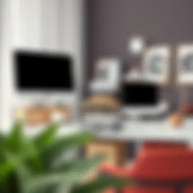 Elegant home office setup featuring a 4-drawer wire organizer