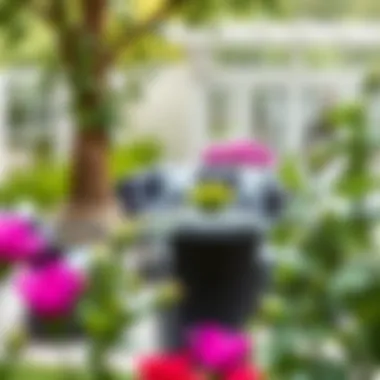 Stylish rainproof patio furniture set in an outdoor garden