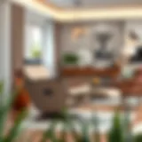 Elegant slimline recliner chair in a contemporary living room setting