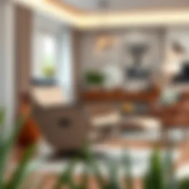 Elegant slimline recliner chair in a contemporary living room setting