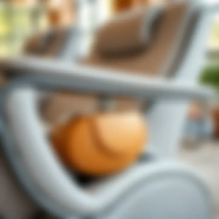 Close-up of ergonomic features in a slimline recliner