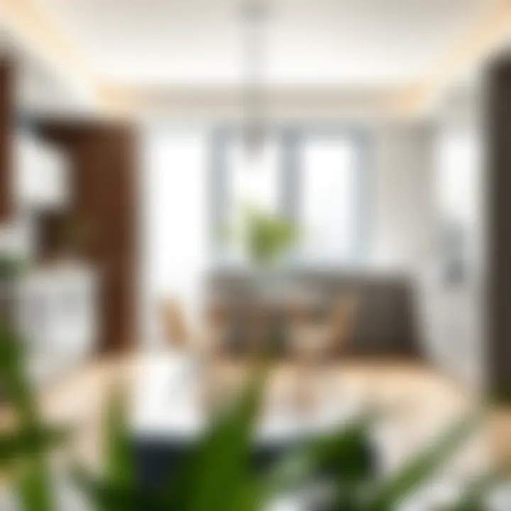 Contemporary four-seat dining table in a modern kitchen