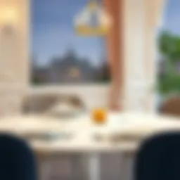 Elegant small dining table set with tableware