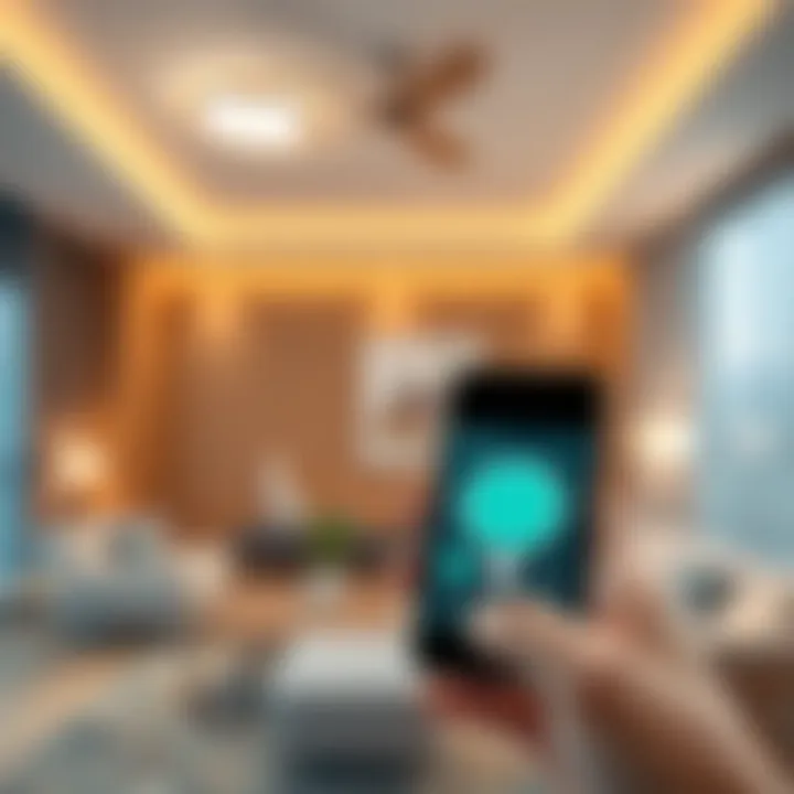 Smartphone Control Interface for Ceiling Lights User-friendly smart ceiling light interface on a smartphone