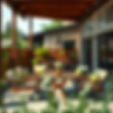 Inviting Outdoor Dining Area with Square Table Inviting outdoor dining area featuring a square table and comfortable seating