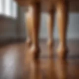 A selection of modern wooden table feet showcasing unique grain patterns.