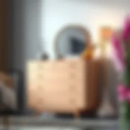 Elegant tall thin dresser with a modern design