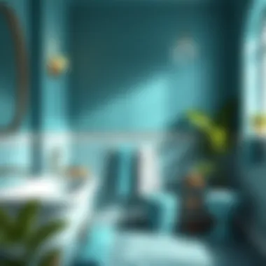 Stylish bathroom scene highlighting teal color harmony