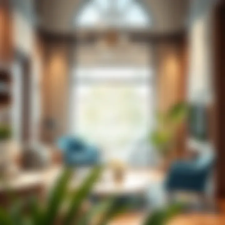 Stylish interior featuring furniture enhanced by tension rod support brackets.