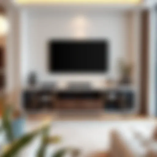 Modern Elegance: A TV Stand in Style Elegant 50 inch height TV stand in a modern living room setting