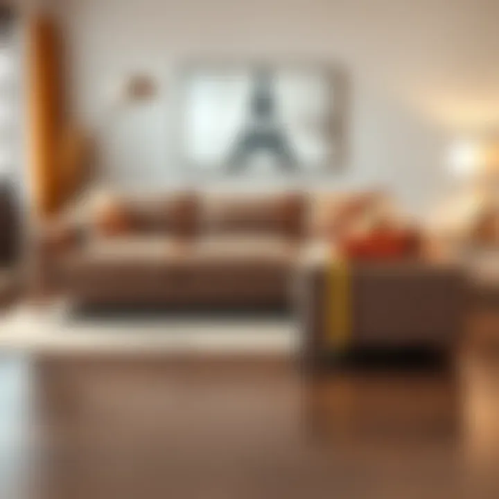 Dimensions of an L shaped sofa illustrated with a tape measure