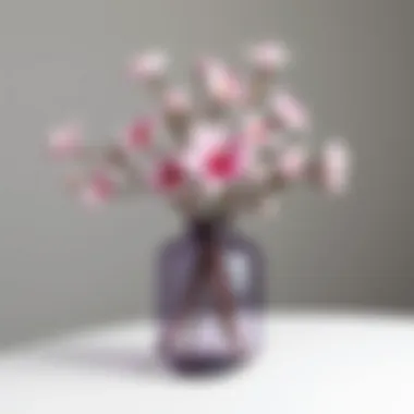 Modern minimalist vase with delicate flowers