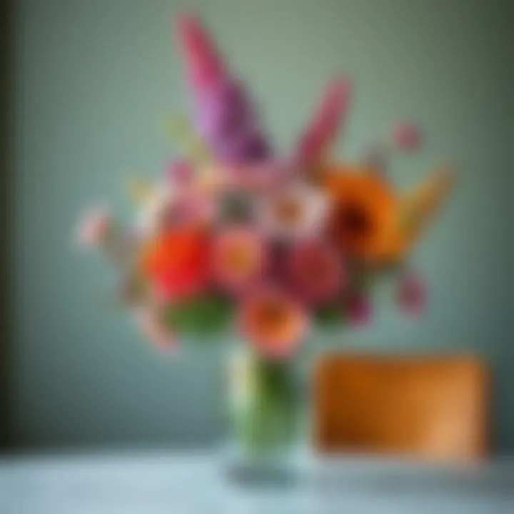 Stunning glass vase filled with vibrant flowers