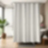 Elegant rain drop shower curtain in a modern bathroom setting