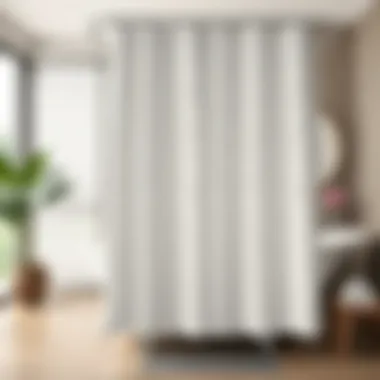 Elegant rain drop shower curtain in a modern bathroom setting