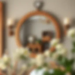 Elegant farmhouse mirror displaying rustic charm