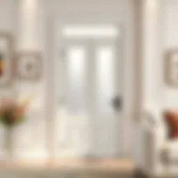 Elegant white door with frosted glass panel