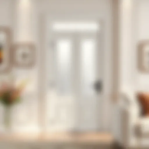 Elegant white door with frosted glass panel