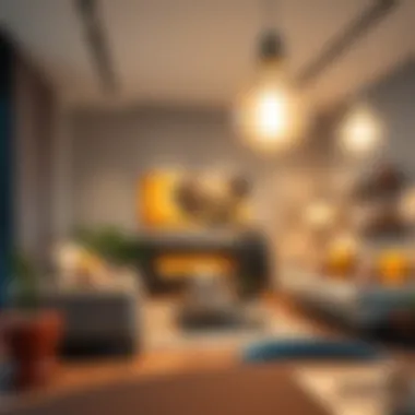 A modern living space illuminated by BR30 bulbs, highlighting their ambiance