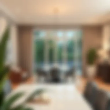 A stylish dining area accentuated by the warm glow of BR30 lighting