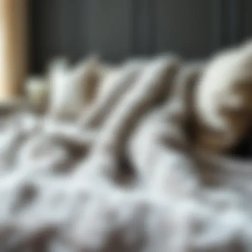 A luxurious grey fuzzy blanket draped elegantly over a couch