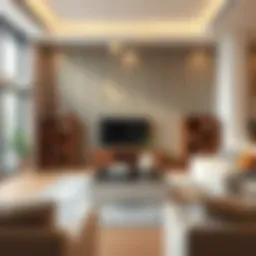 Stylish cube storage units in a modern living room setting