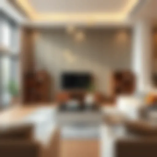 Stylish cube storage units in a modern living room setting